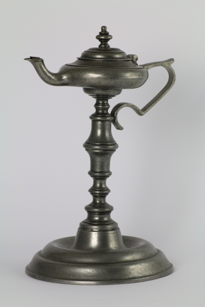 Rüböl-Lampe, Zinn, dat. 1820